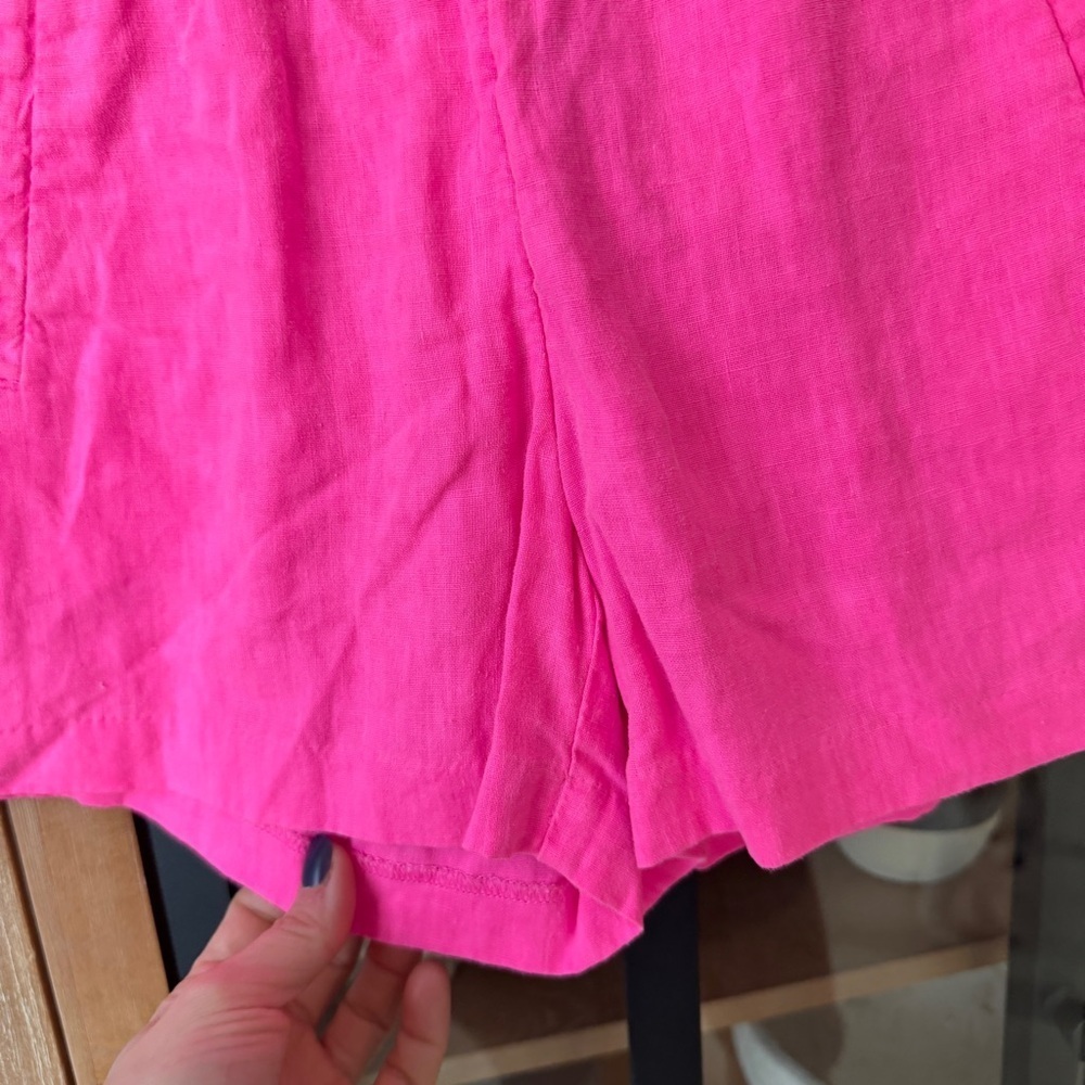 Lilly Pulitzer Linen Shorts Lilo bright neon pink 4” resort-wear vacation beach - Picture 4 of 5